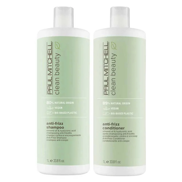 Paul Mitchell Clean Beauty Anti-Frizz Shampoo & Conditioner 1 Litre Duo