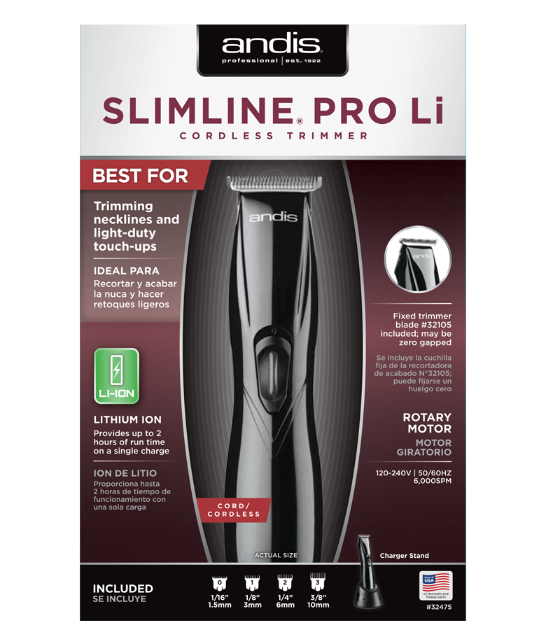 Andis D8 Slimline Pro Li Trimmer Black - Beautopia Hair & Beauty