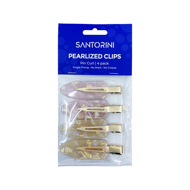 Santorini No Crease Pearlized Clips Pin Curl 4 Pack