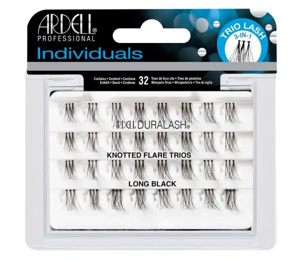 Ardell Duralash Individual Knotted Flare Trio Lashes Long Black