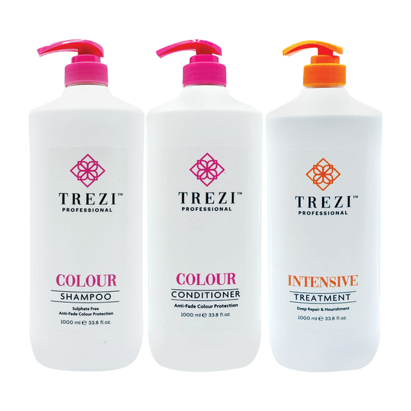 Trezi Colour Shampoo, Conditioner & Intensive Treatment Trio 1 Litre