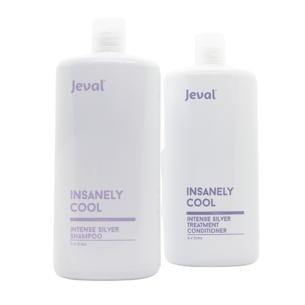 Jeval Insanely Cool Intense Silver Shampoo & Treatment Conditioner 1 litre - Beautopia Hair & Beauty
