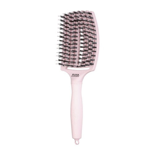 Olivia Garden Fingerbrush Combo Curved & Vented Paddle Brush Pink Grande