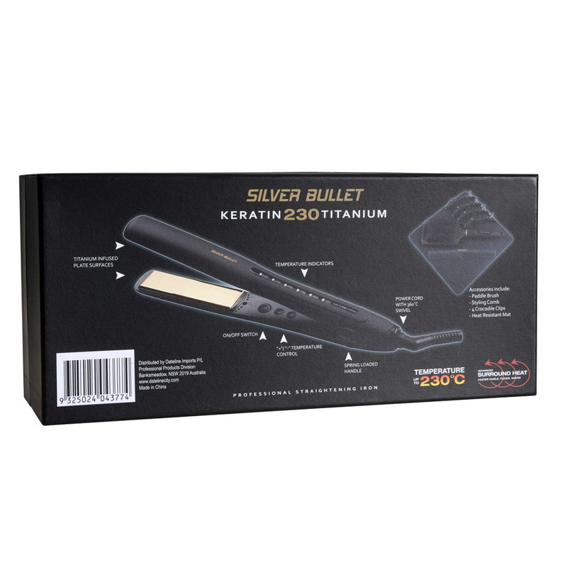 Silver Bullet Keratin 230 Gold Titanium Hair Straightener - 25mm - Beautopia Hair & Beauty