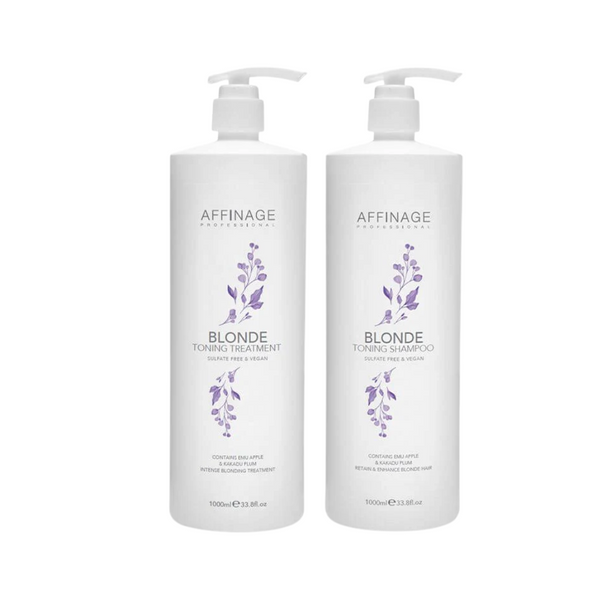 Affinage Blonde Toning Shampoo & Treatment 1 Litre Duo