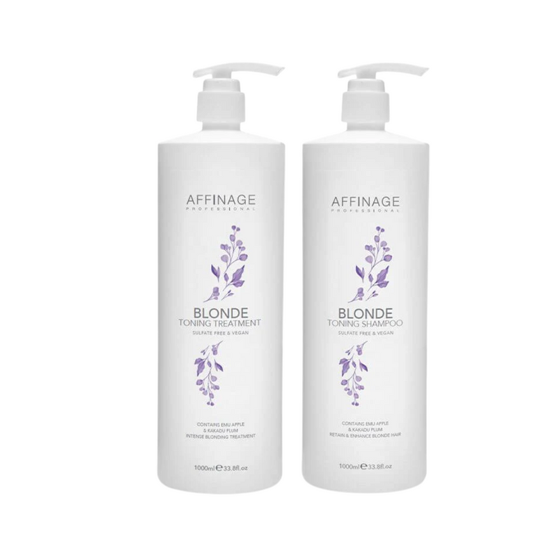 Affinage Blonde Toning Shampoo & Treatment 1 Litre Duo