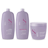 Alfaparf Milano Semi Di Lino Smooth Smoothing Shampoo, Conditioner, Mask Supersize Trio