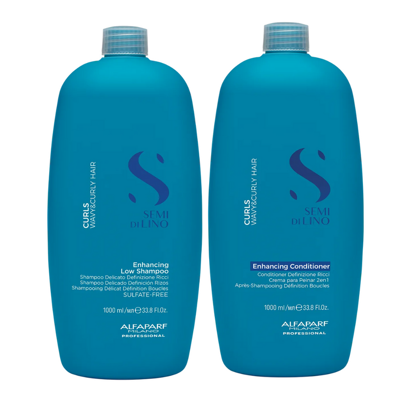 Alfaparf Milano Semi Di Lino Curls Enhancing Low Shampoo & Conditioner 1 Litre Duo