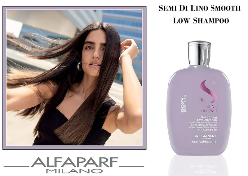Alfaparf Milano Semi Di Lino Smooth Smoothing Low Shampoo 250ml & Conditioner 200ml Duo