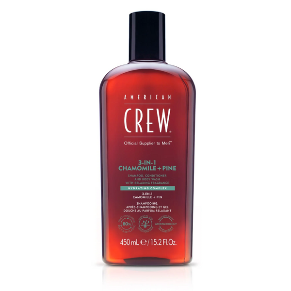American Crew 3-In-1 Relaxing Chamomile + Pine Shampoo Conditioner and Body Wash 450ml