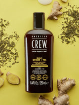 American Crew 3-In-1 Energizing Ginger + Tea Shampoo Conditioner and Body Wash 450ml