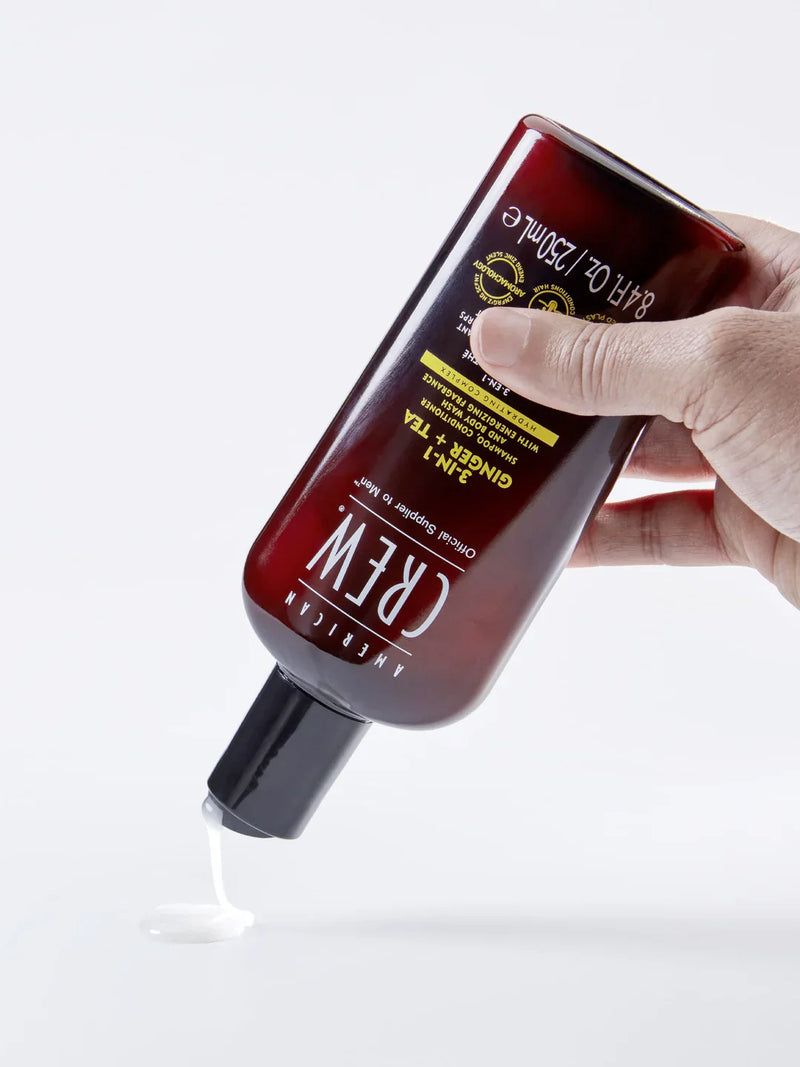 American Crew 3-In-1 Energizing Ginger + Tea Shampoo Conditioner and Body Wash 450ml