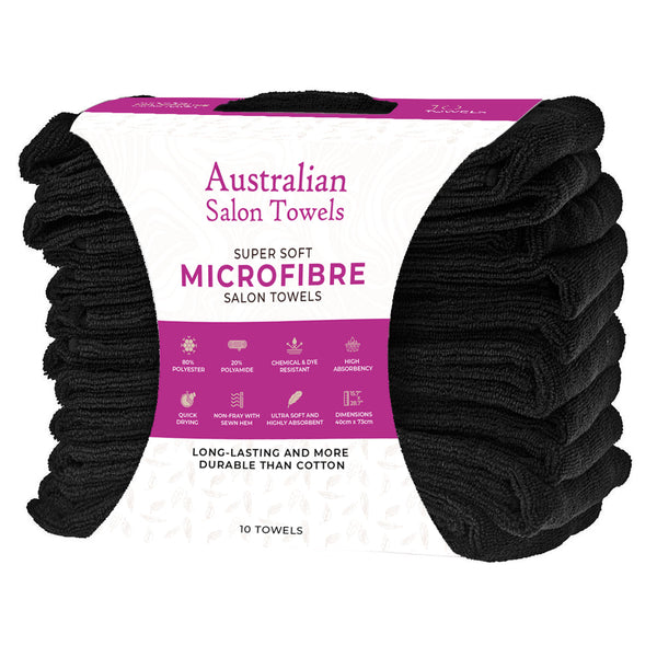 Australian Salon Towels Microfibre Super Soft Salon Towels 10 Pack