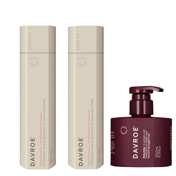 Davroe Repair Senses Revitalizing Shampoo, Conditioner & Protein Treatment Trio