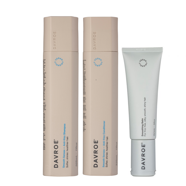 Davroe Smooth Senses Anti-Frizz Shampoo, Conditioner & Smoothing Balm