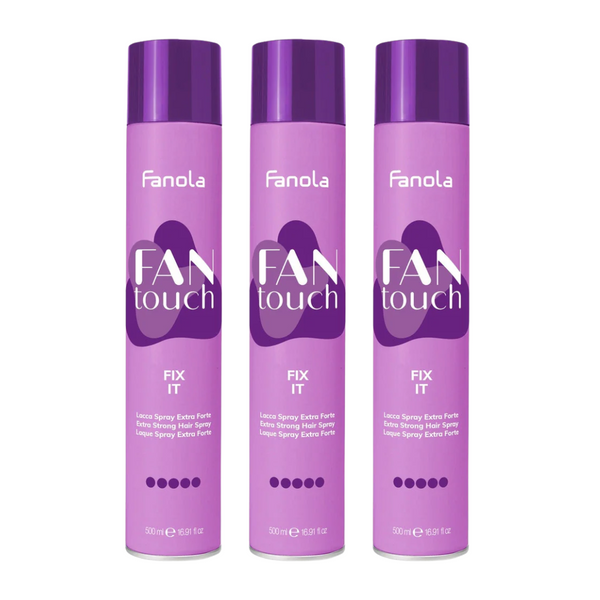 Fanola Fantouch Fix It Extra Strong Hairspray 500ml Trio