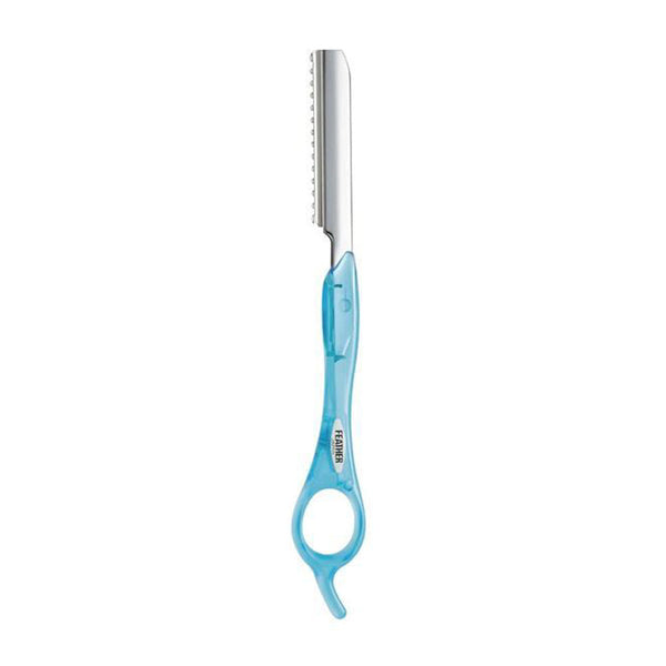 Feather Precision Cutting & Styling Razor Long Handle Aqua - Beautopia Hair & Beauty