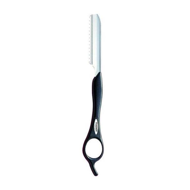 Long Hair Razor Feather Precision Cutting & Styling Razor Long Handle Black - Beautopia ...
