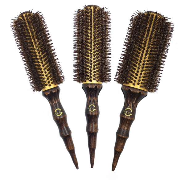 Grace Ceramic Radial Boar + Nylon Extra-Long Barrel Brush Trio Pack