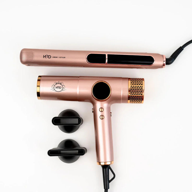 H2D Max Duo Pro Rose Gold Hair Straightener and Dryer Set