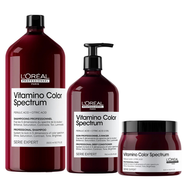 L'oreal Professionnel Vitamino Color Spectrum Shampoo, Conditioner and Mask Supersize Trio