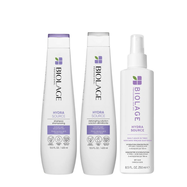 Matrix Biolage Hydrasource Shampoo, Detangling Solution & Daily Tonic Trio