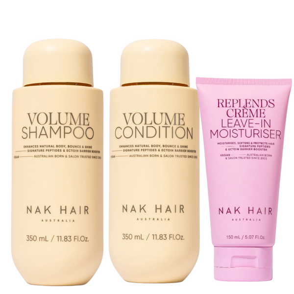 Nak Signature Volume Trio with Replends Creme Leave In Moisturiser
