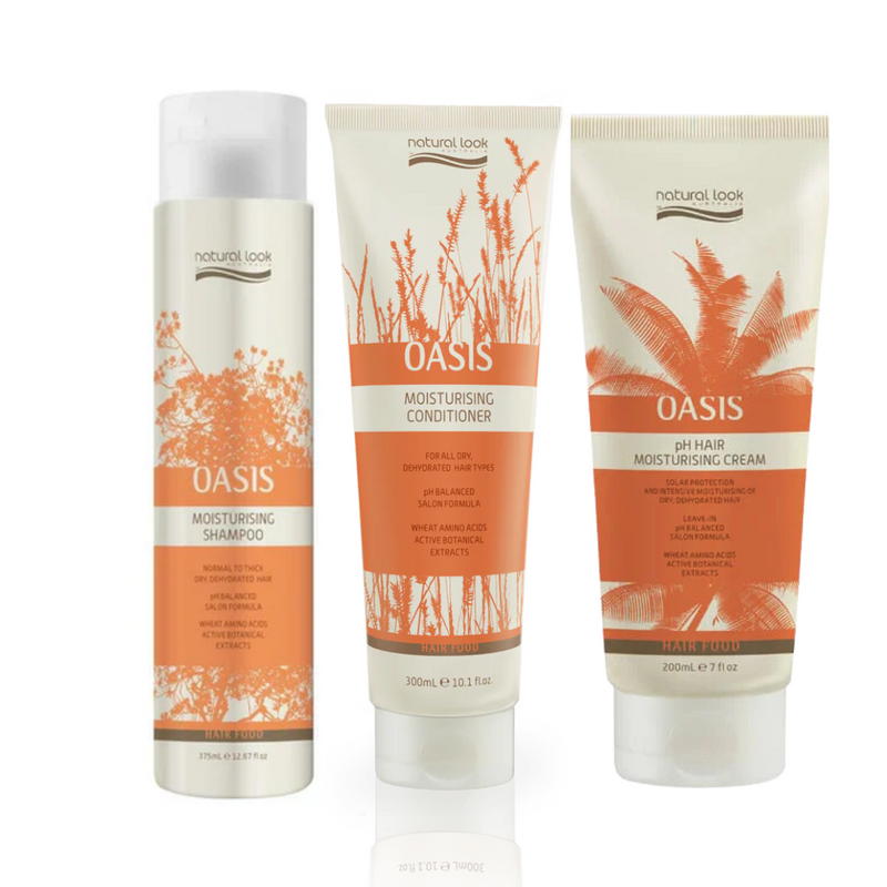 Natural Look Oasis Moisturising Shampoo, Conditioner & Ph Hair Moisturising Crème Trio