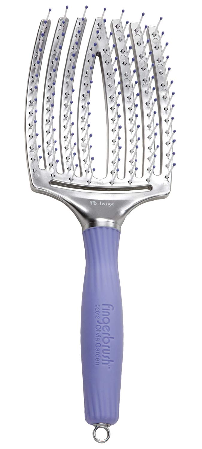 Olivia Garden Fingerbrush Ionic Bristle Curved & Vented Paddle Brush Large