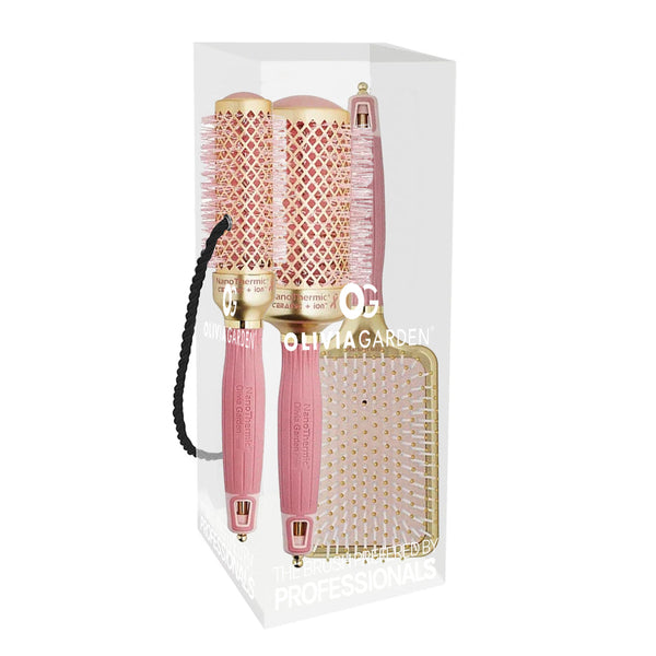 Olivia Garden NanoThermic Ceramic & Ion Limited Edition BCA Paddle & Round Brush Boxset