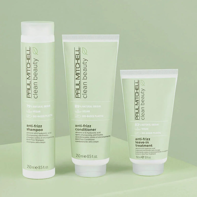 Paul Mitchell Clean Beauty Anti-Frizz Shampoo, Conditioner, Treatment Trio