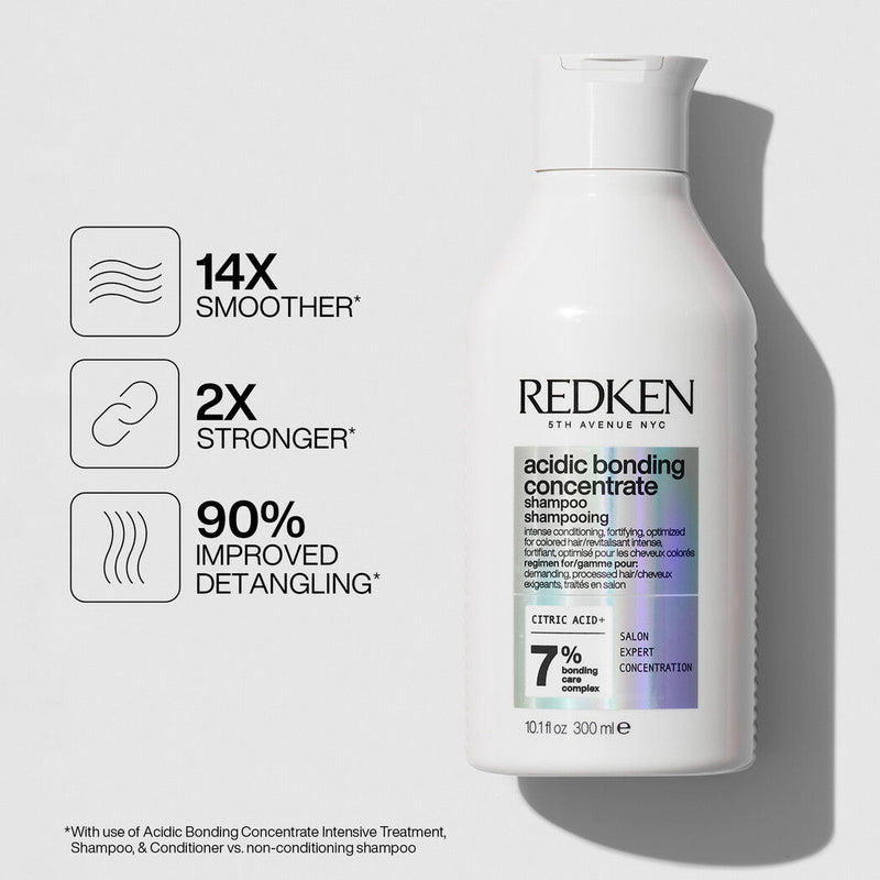 Redken Acidic Bonding Concentrate Shampoo, Conditioner and Leave-In Treatment Trio