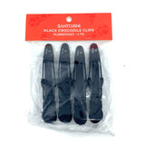 Santorini Rubberised Crocodile Clips 4pk Black