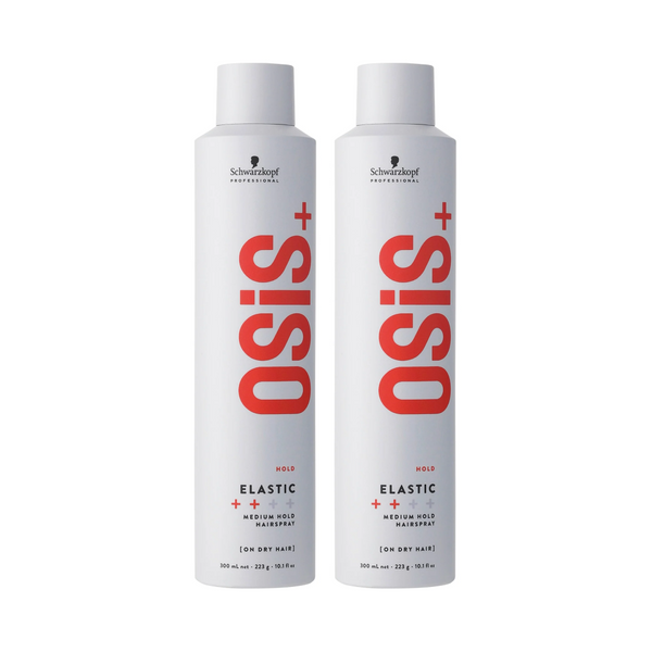 Schwarzkopf OSiS+ Elastic Medium Hold Flexible Hairspray 300ml Twin Pack