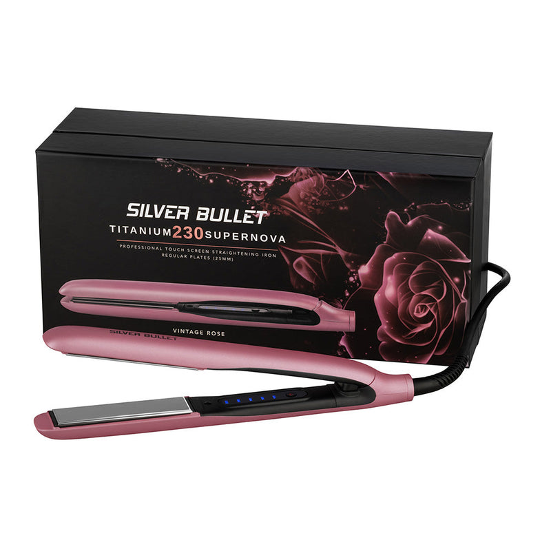 Silver Bullet Titanium 230 Supernova Touch Screen Hair Straightener Vintage Rose