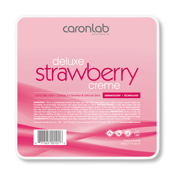 Caronlab Hard Wax Strawberry Creme 500g - Beautopia Hair & Beauty