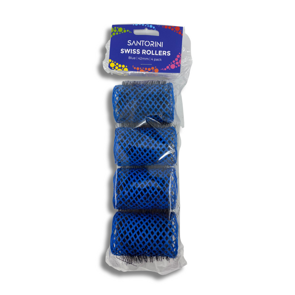 Santorini Swiss Rollers 42mm 4pkt Blue