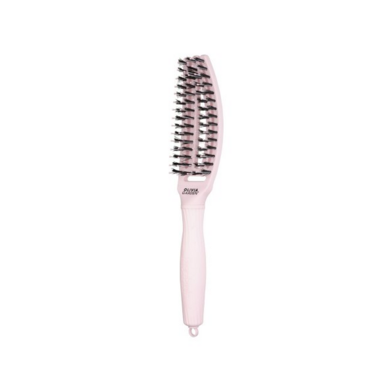 Olivia Garden Fingerbrush Combo Curved & Vented Paddle Brush Pink Petite