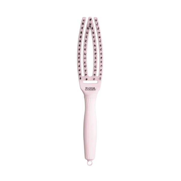 Olivia Garden Fingerbrush Combo Curved & Vented Paddle Brush Pink Petite