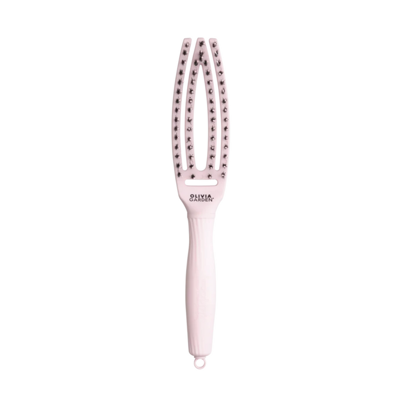 Olivia Garden Fingerbrush Combo Curved & Vented Paddle Brush Pink Petite