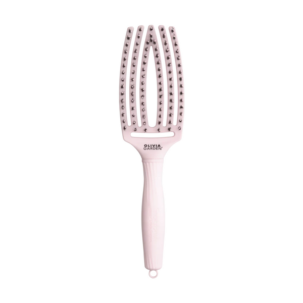 Olivia Garden Fingerbrush Combo Curved & Vented Paddle Brush Pink Medium
