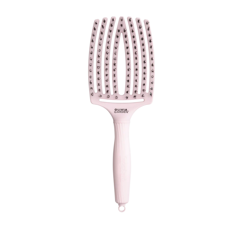 Olivia Garden Fingerbrush Combo Curved & Vented Paddle Brush Pink Grande