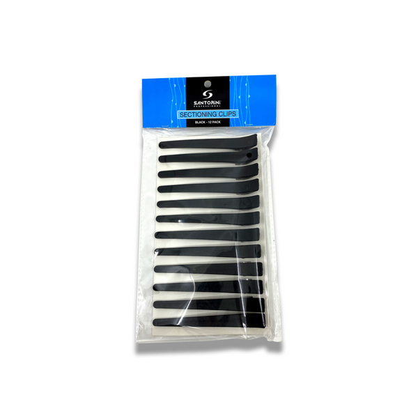 Santorini Sectioning Clips Black 4.5in 12pack