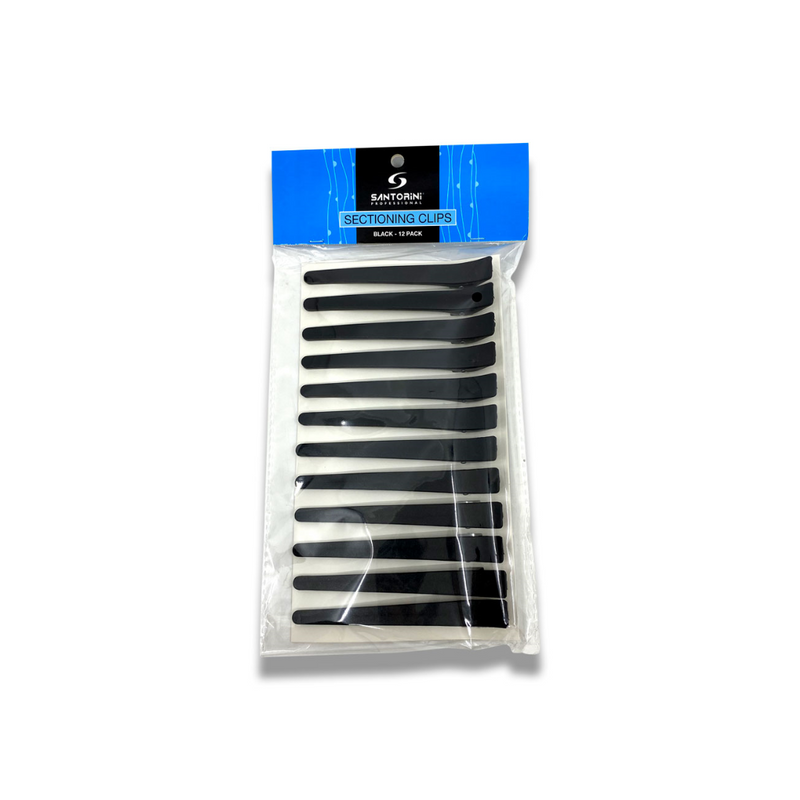 Santorini Sectioning Clips Black 4.5in 12pack