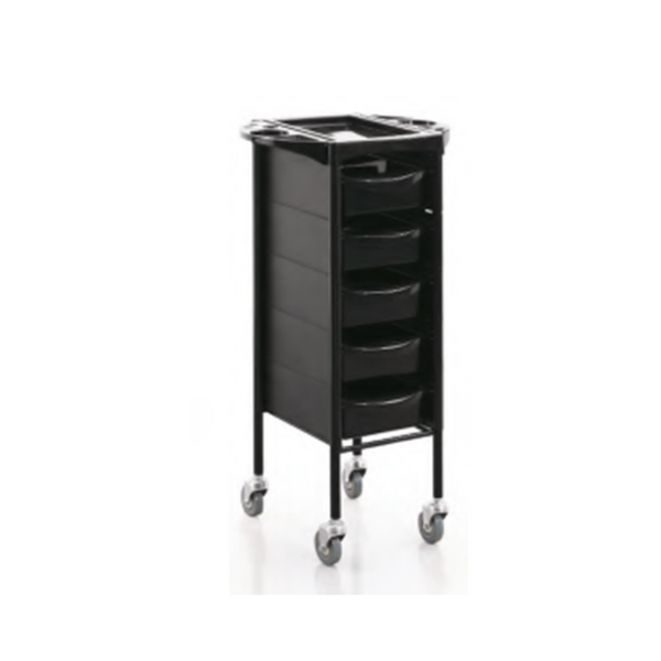 Santorini Charlotte 5 Drawer Equipment Trolley Black