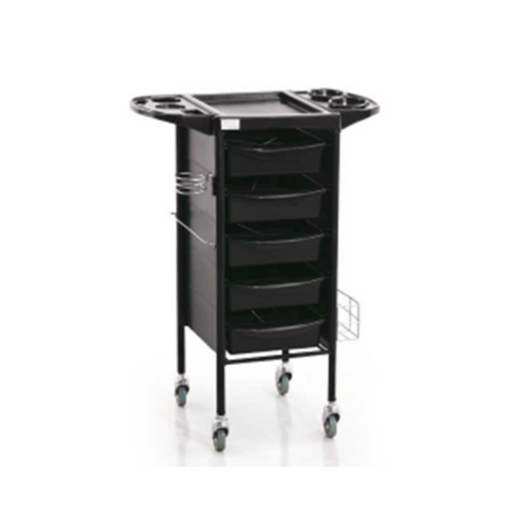 Santorini Liza 5 Drawer Equipment Trolley Black