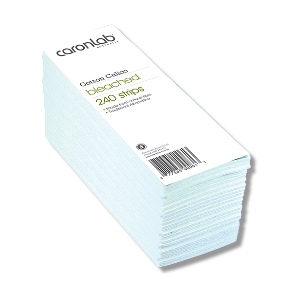 Caronlab Cotton Calico White Strips Bleached 240pk - Beautopia Hair & Beauty