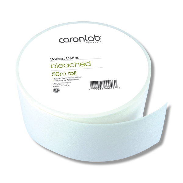 Caronlab Cotton Calico White Roll Bleached 50m - Beautopia Hair & Beauty