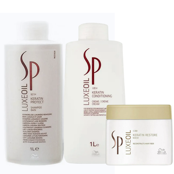 Wella SP System Professional LuxeOil Shampoo, Conditioner & Mask Supersize Trio