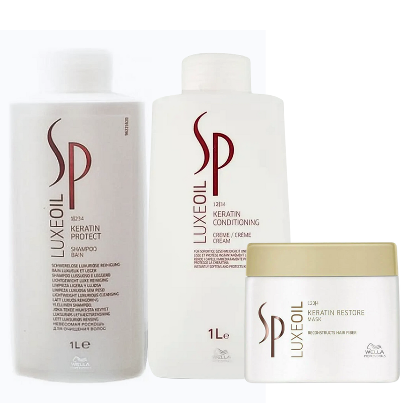 Wella SP System Professional LuxeOil Shampoo, Conditioner & Mask Supersize Trio